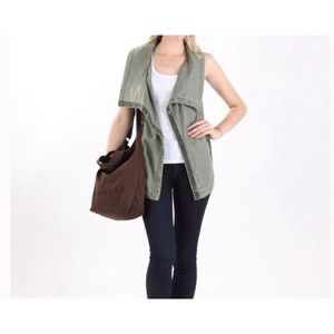 Anthropologie Marrakech Tombolo Olive Vest size M